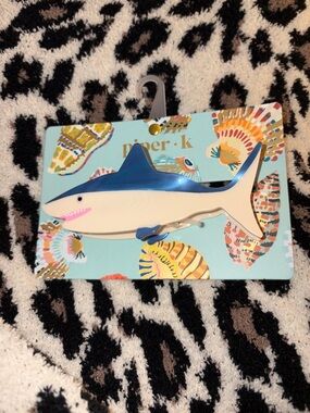 Piper Blue and Cream Shark Hair Clip-Perfect for Summer